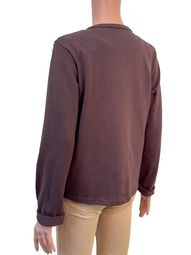 Nwt Muji Cotton Coarse Yarn Jersey Brown Cardigan Women’s Medium — image 5 of 8